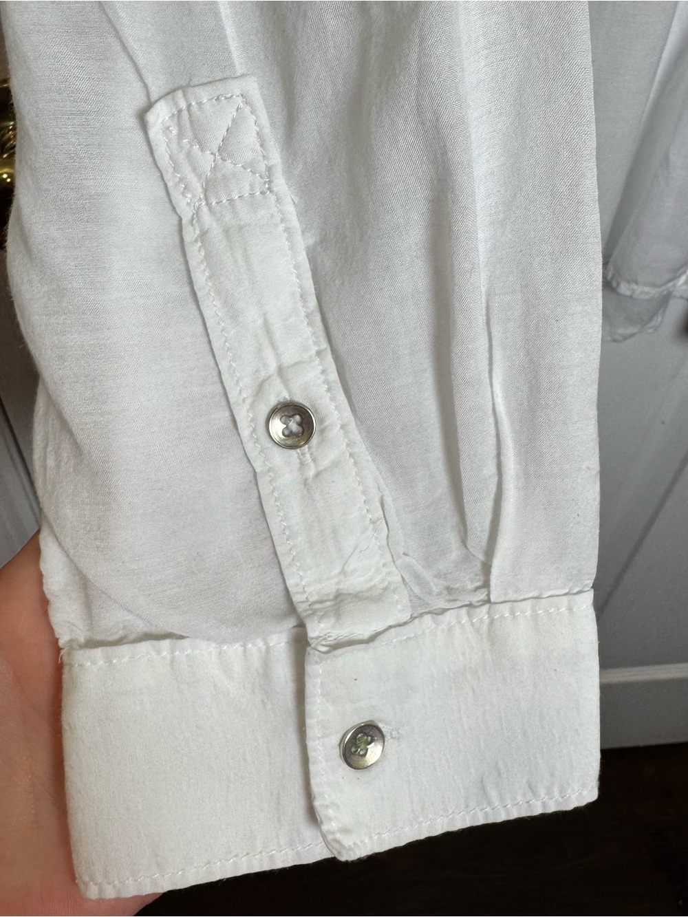 Anthropologie Pilcro White Boho Peasant Henley Cottagecore Pintuck Blouse XL - Picture 4 of 11